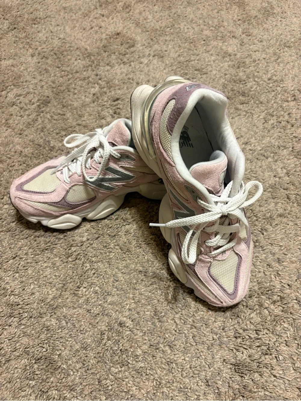 New Balance Pink and Cream Athletic Sneakers